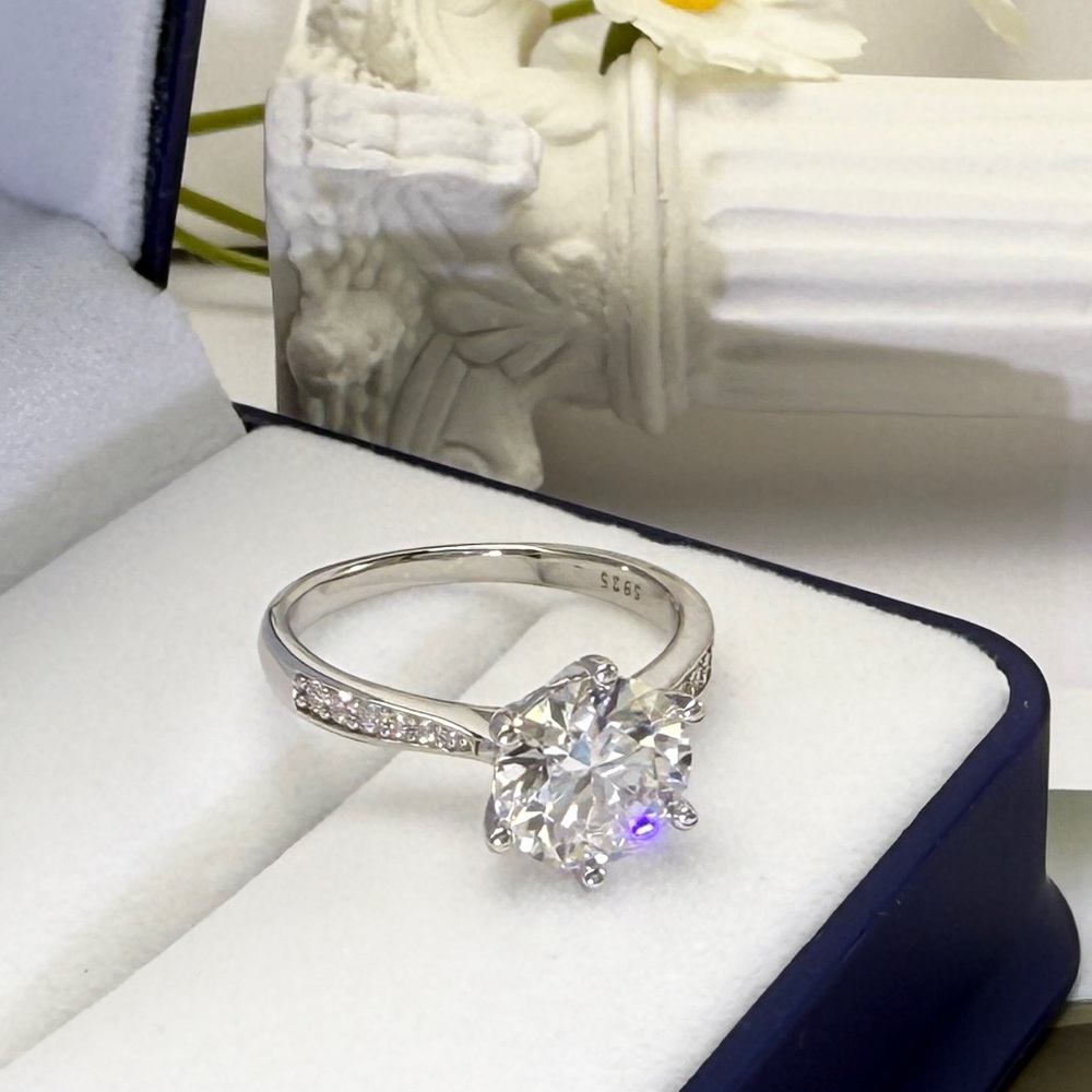 Sale-Moissanite Diamond Ring-3ct Solitaire Statem… - image 3